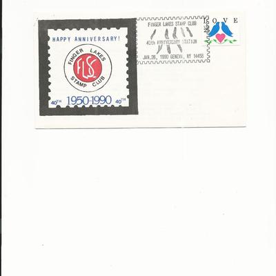 Finger Lakes Stamp Club Anniversary - Club Cover - 1990