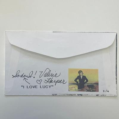 Mary Tyler Moores Valerie Harper signed I Love Lucy envelope