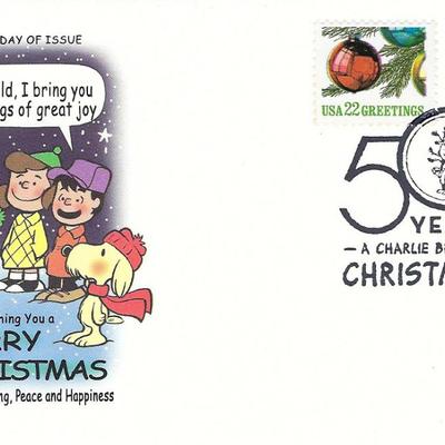 Wishing You a Merry Christmas - A Charlie Brown Christmas 50 Years Celebration FDC