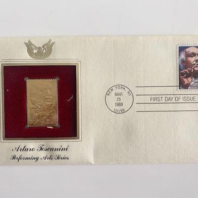 Arturo Toscanini Performing Arts Series Gold Stamp Replica First Day Cover