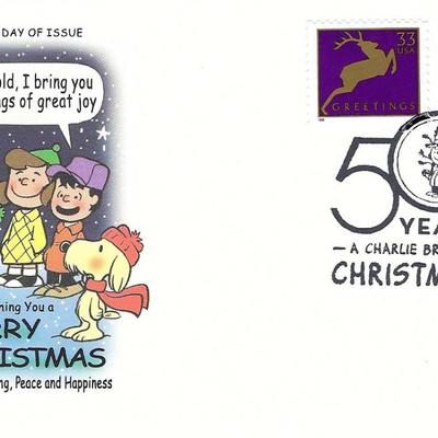 Wishing You a Merry Christmas - A Charlie Brown Christmas 50 Years Celebration FDC