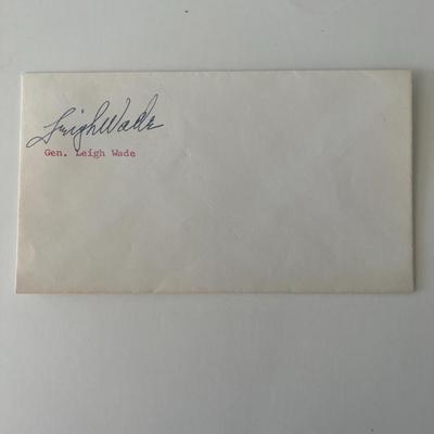 General Leigh Wade original signature