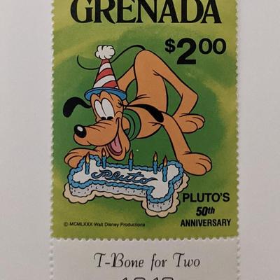 1981 Disney Celebrates Pluto's 50th Anniversary Stamp – Grenada