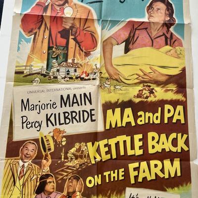 Ma and Pa Kettle Back on the Farm 1951 vintage movie poster