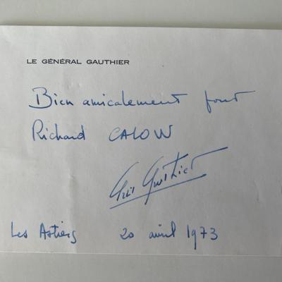 Jean-Robert Gauthier signed note
