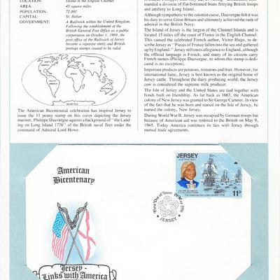 Jersey - International Tributes to America's Bicentennial FDC