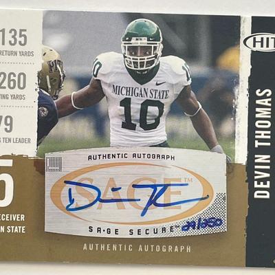 Michigan State Devin Thomas 2008 Sage #A68 signed trading card