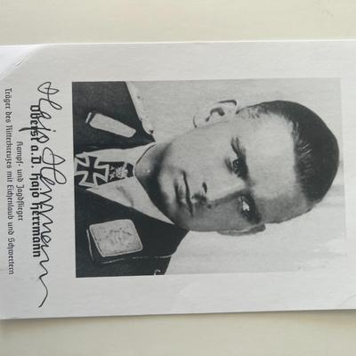 WWII pilot Hajo Herrmann signed photo