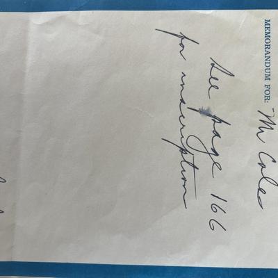Major General Roderick R. Allen signed note