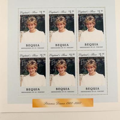 Bequia Princess Diana commemorative stamp set