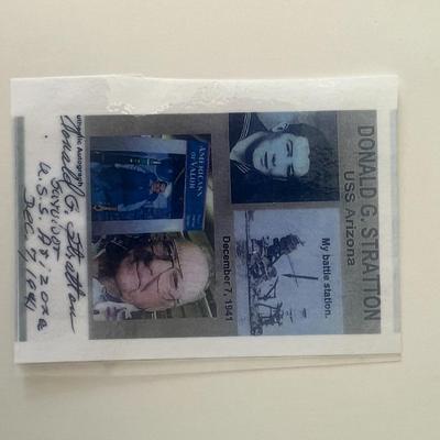 USS Arizona survivor Donald Stratton signed photo