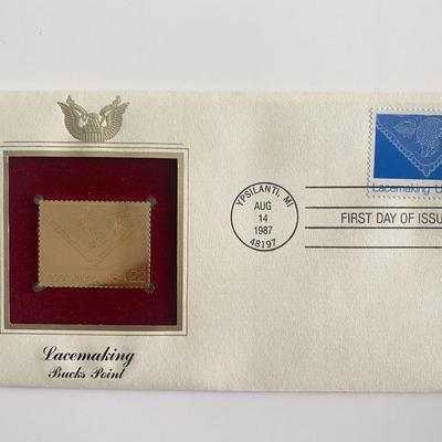 Lace Making Bucks Point Gold Stamp Replica First Day Cover