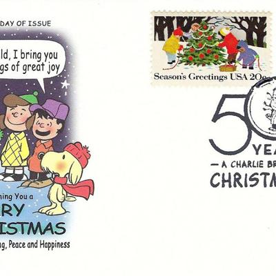 Wishing You a Merry Christmas - A Charlie Brown Christmas 50 Years Celebration FDC