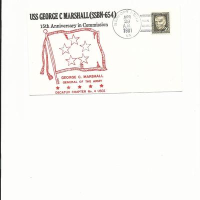 U.S.S. George C. Marshall 15th Anniversary - First Day Cover - 1981