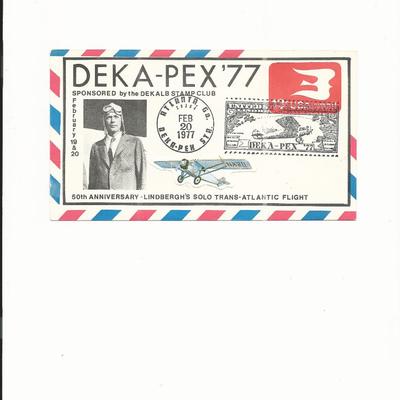 Deka-Pex '77 - 50th Anniversary - Lindbergh's Solo Trans-Atlantic Flight - Anniversary Cover