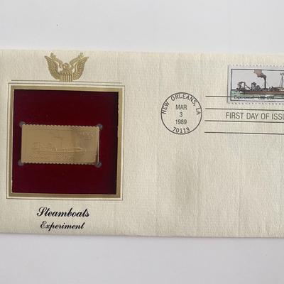 Steamboats Experiment Gold Stamp Replica First Day Cover