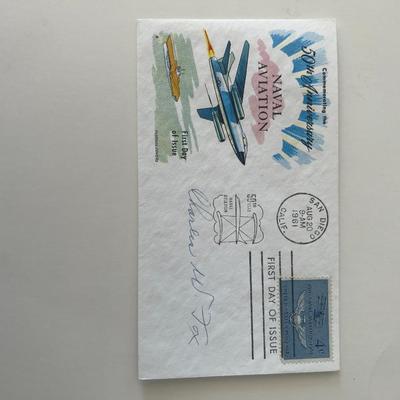 Charles W. Fox signed naval aviation commemorative cover