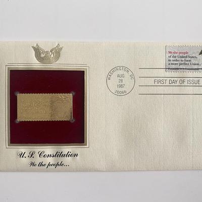 U.S. Constitution We the People Gold Stamp Replica First Day Cover