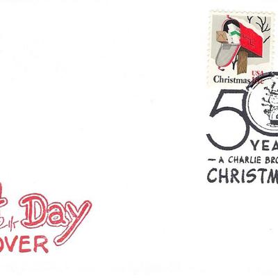 First Day Cover - A Charlie Brown Christmas 50 Years Celebration FDC