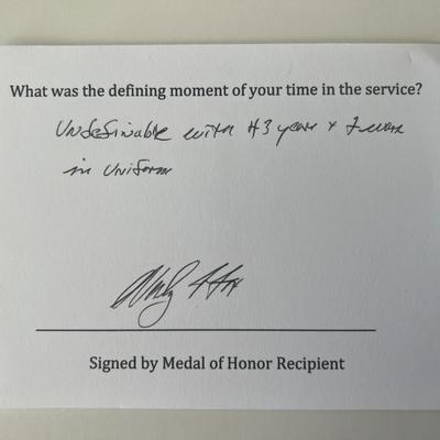 Medal of Honor Wesley L. Fox original signature