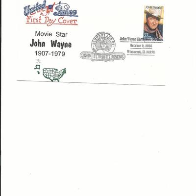 John Wayne - First Day Cover - 2004 - Winterset, Iowa