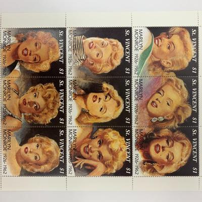 Marilyn Monroe St. Vincent stamp sheet