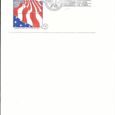 Texas Statehood Wagon Train - First Day Cover - Caldwell, TX - 1995