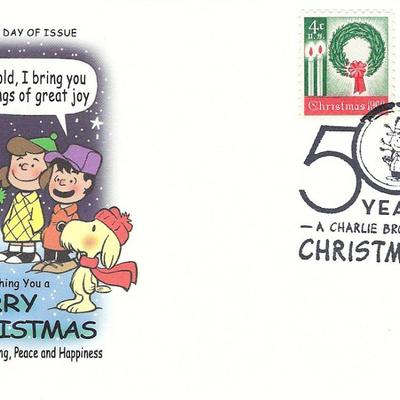 Wishing You a Merry Christmas - A Charlie Brown Christmas 50 Years Celebration FDC