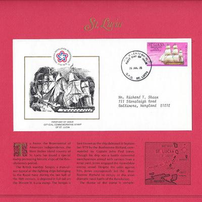 St. Lucia - American Bicentennial Commemorative FDC