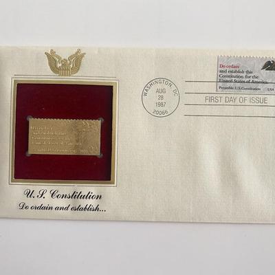 U.S. Constitution Do Ordain and Establish Gold Stamp Replica First Day Cover