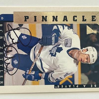 Toronto Maple Leafs Rob Zettler 1997 Pinnacle #64 signed trading card
