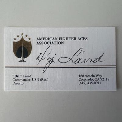 U.S. Navy ace Dean S. Laird signed business card