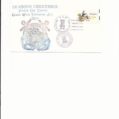 U.S. Navy Seasons Greetings - U.S.S. Robert K. Huntington - First Day Cover - 1970