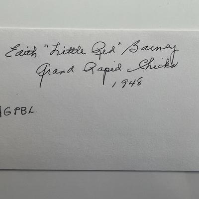 Womens Baseball Star Edith Barney  original signature