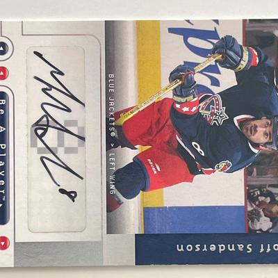 Columbus Blue Jackets Geoff Sanderson 2005 Upper Deck signed trading card