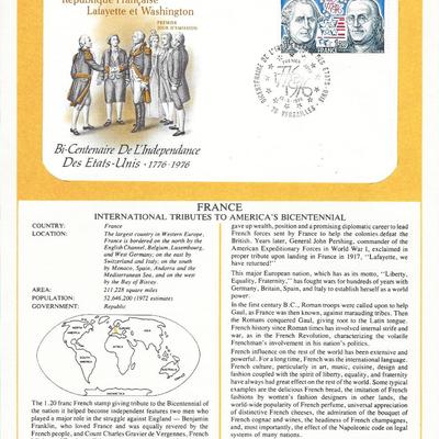 France - International Tributes to America's Bicentennial FDC
