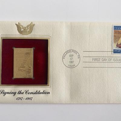 Signing the Constitution 1787-1987 Gold Stamp Replica First Day Cover