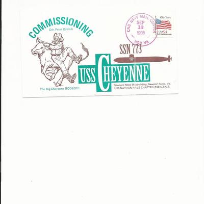 USS Cheyenne (SSN-773) - First Day Cover - Norfolk, VA - 1996