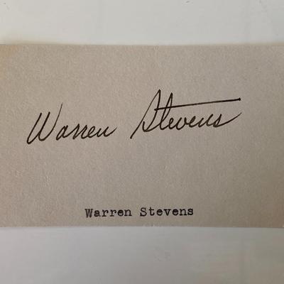 Forbidden Planet Warren Stevens original signature