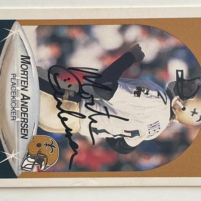 New Orleans Saints Morten Andersen 1990 Fleer #183 signed trading card