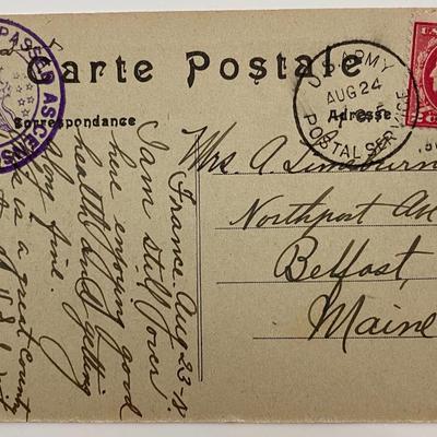 1918 AEF - WWI censored cover from U.S. soldier's mail