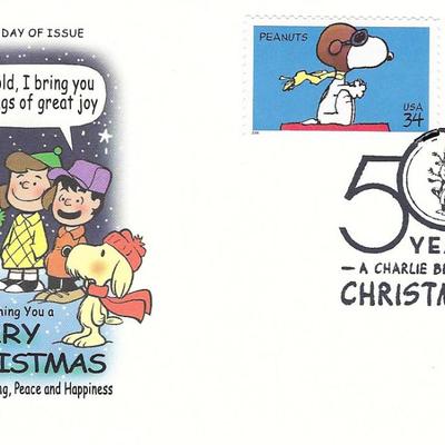Wishing You a Merry Christmas - A Charlie Brown Christmas 50 Years Celebration FDC