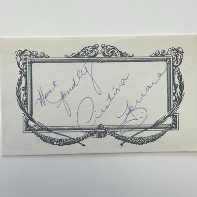 Cristina Ferrare original signature