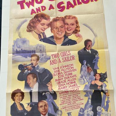 Two Girls and A Sailor 1944 vintage movie poster