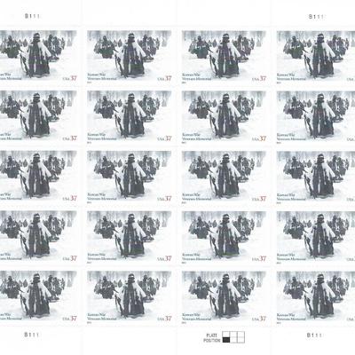 Korean War Veterans Memorial USA Stamp Sheet