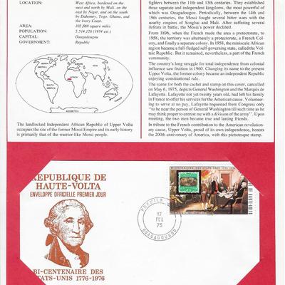 Upper Volta - International Tributes to America's Bicentennial FDC