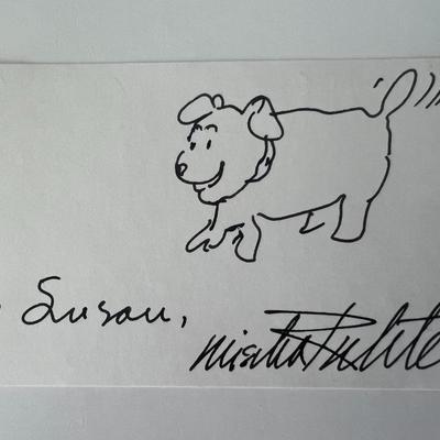Cartoonist Mischa Richter signed hand drawn sketch