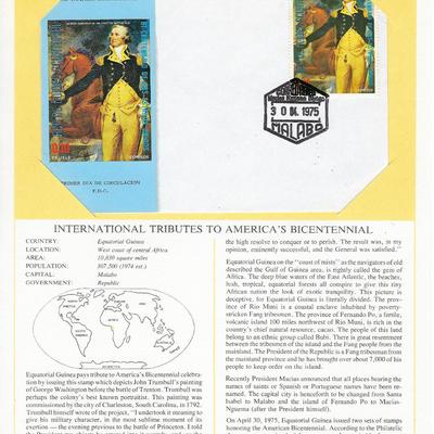 Equatorial Quinea - International Tributes to America's Bicentennial FDC