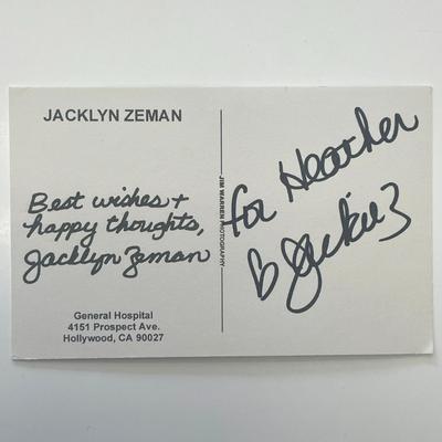 Jacklyn Zeman signed postcard