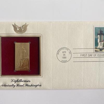 Lighthouses Admiralty Head, Washington Gold Stamp Replica First Day Cover